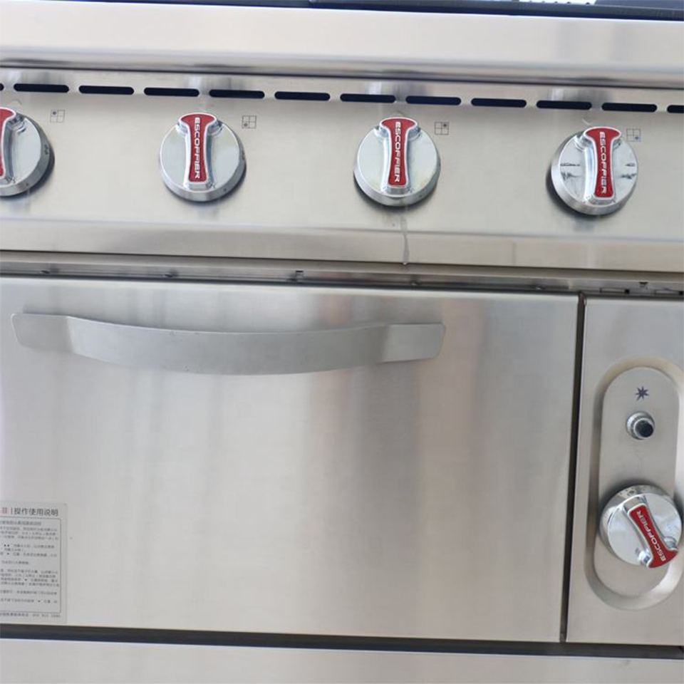 6 Burner Electric Range with Integrated Oven for Catering and Restaurant Use