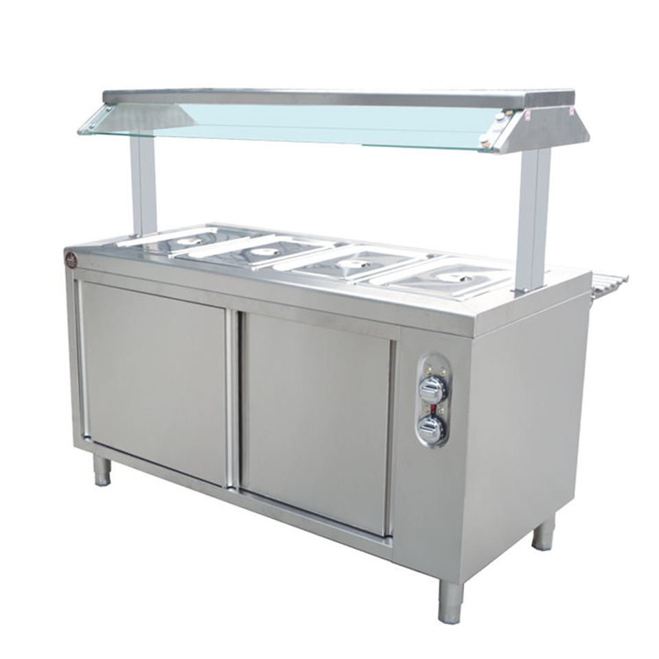 Commercial Hot Bain Marie Counter with 4 GN Pan Capacity for Food Service