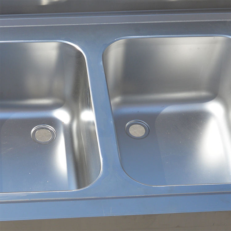 Commercial Stainless Steel Sink ZZDSSZ with Drainboard and Lower Shelf