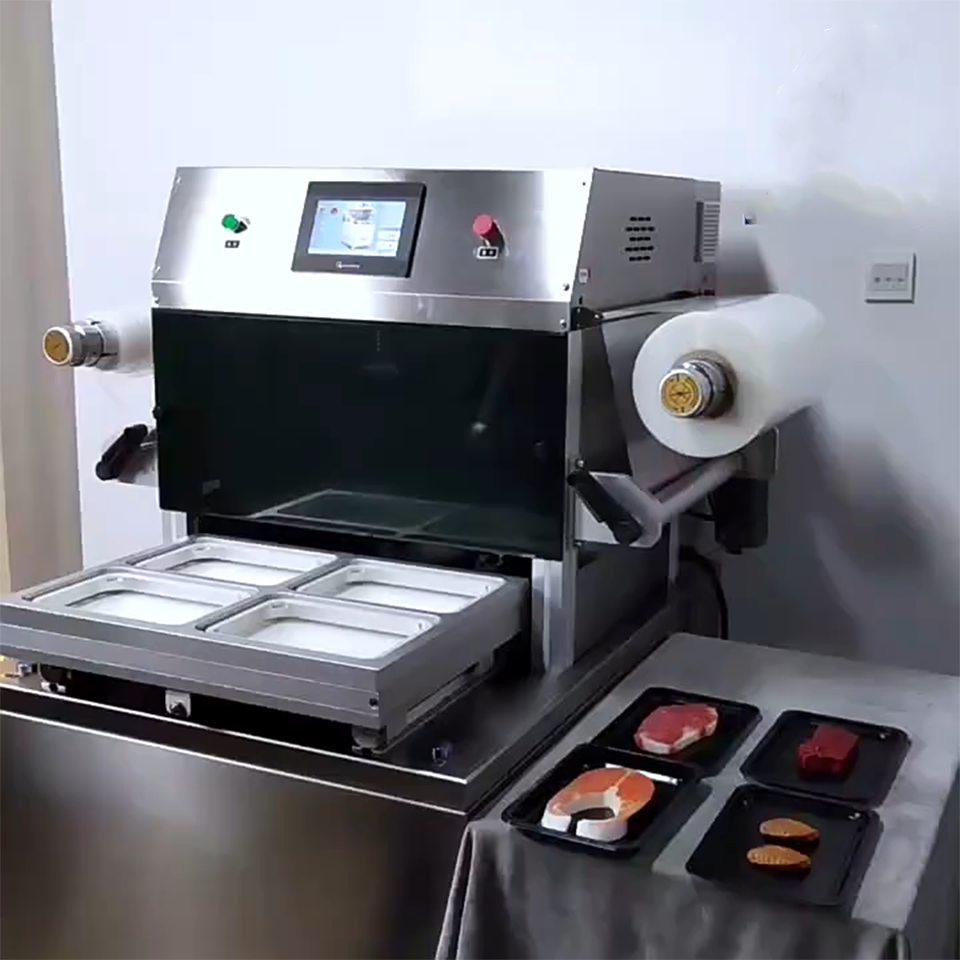 Commercial Vertical Skin MAP Vacuum Packaging Machine DQ440VSL 440mm Film