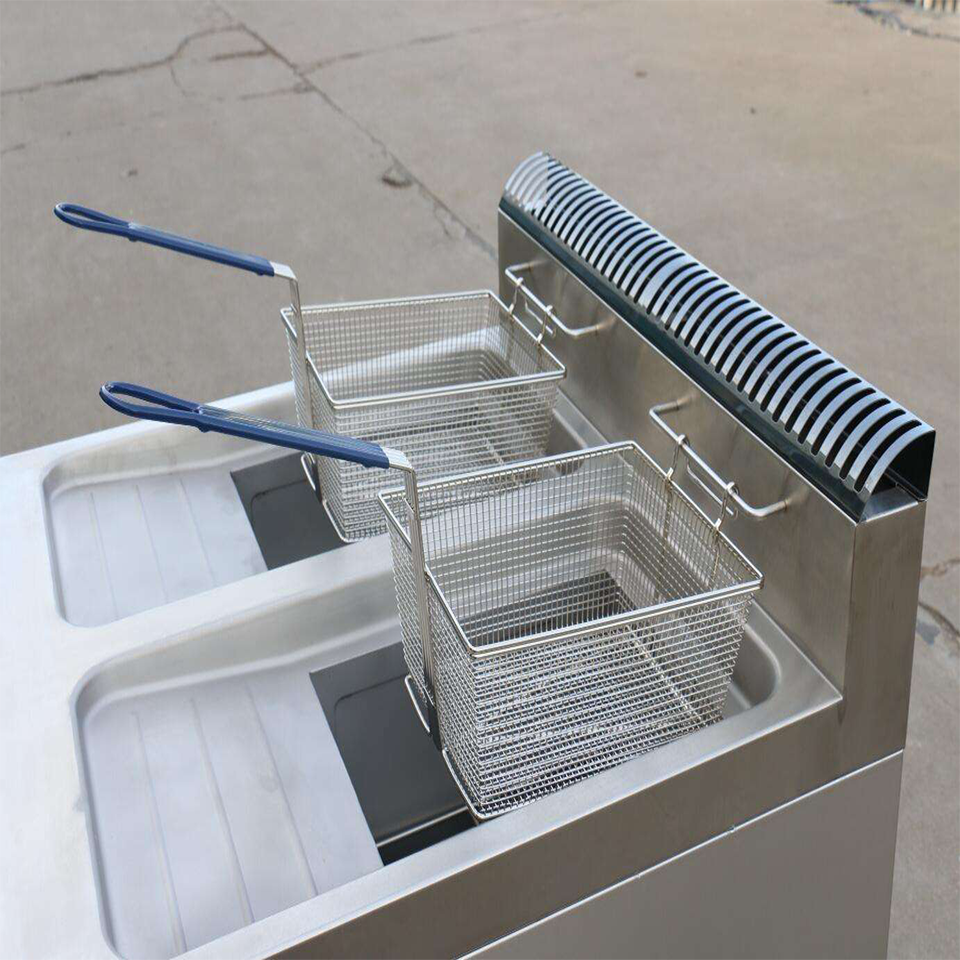 Dual Tank Electric Deep Fryer 24kW Stainless Steel Commercial Kitchen Use