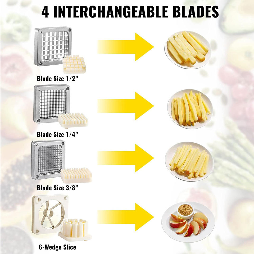 Long Handle Dicer Stainless Steel Multi-Function Vegetable Chopper