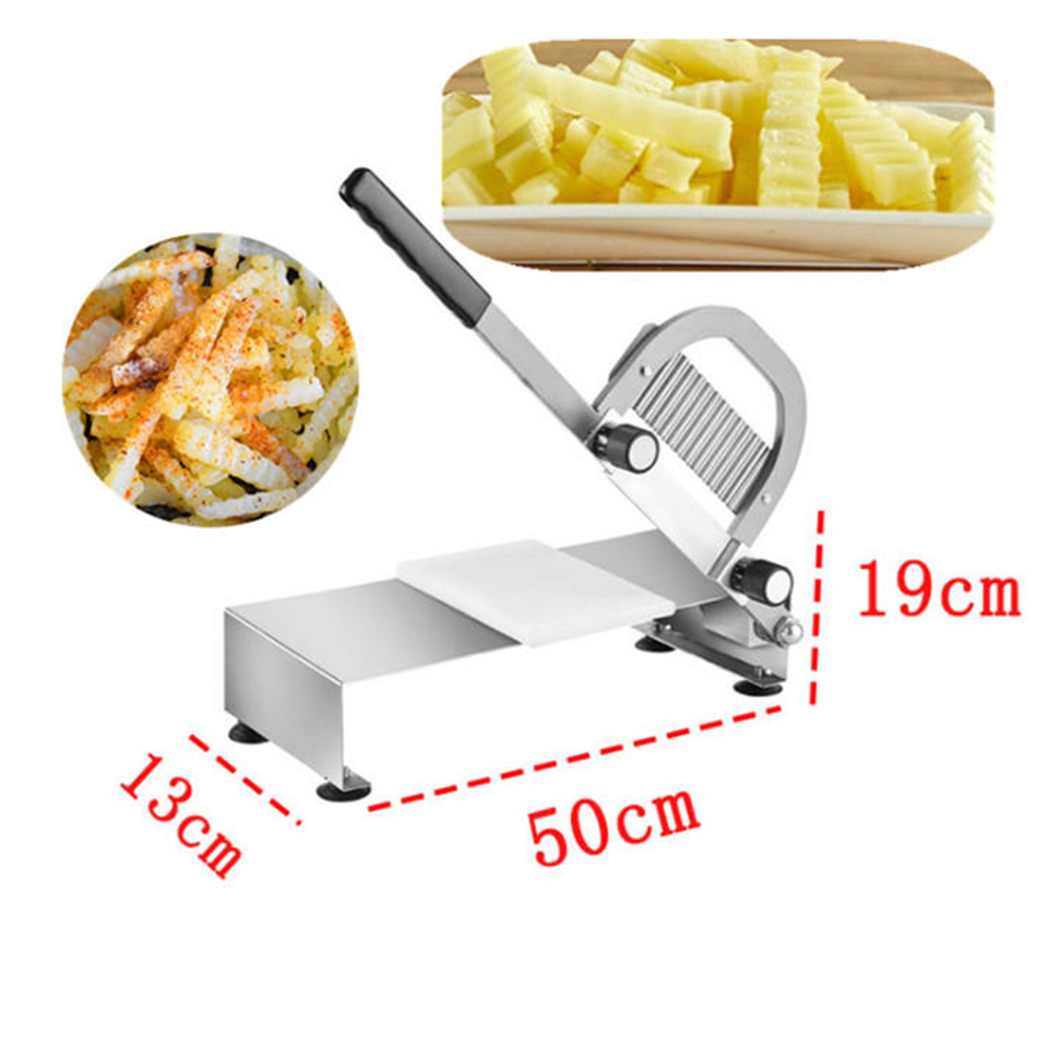 Manual Wavy French Fry Slicer Durable Stainless Steel Potato Cutter