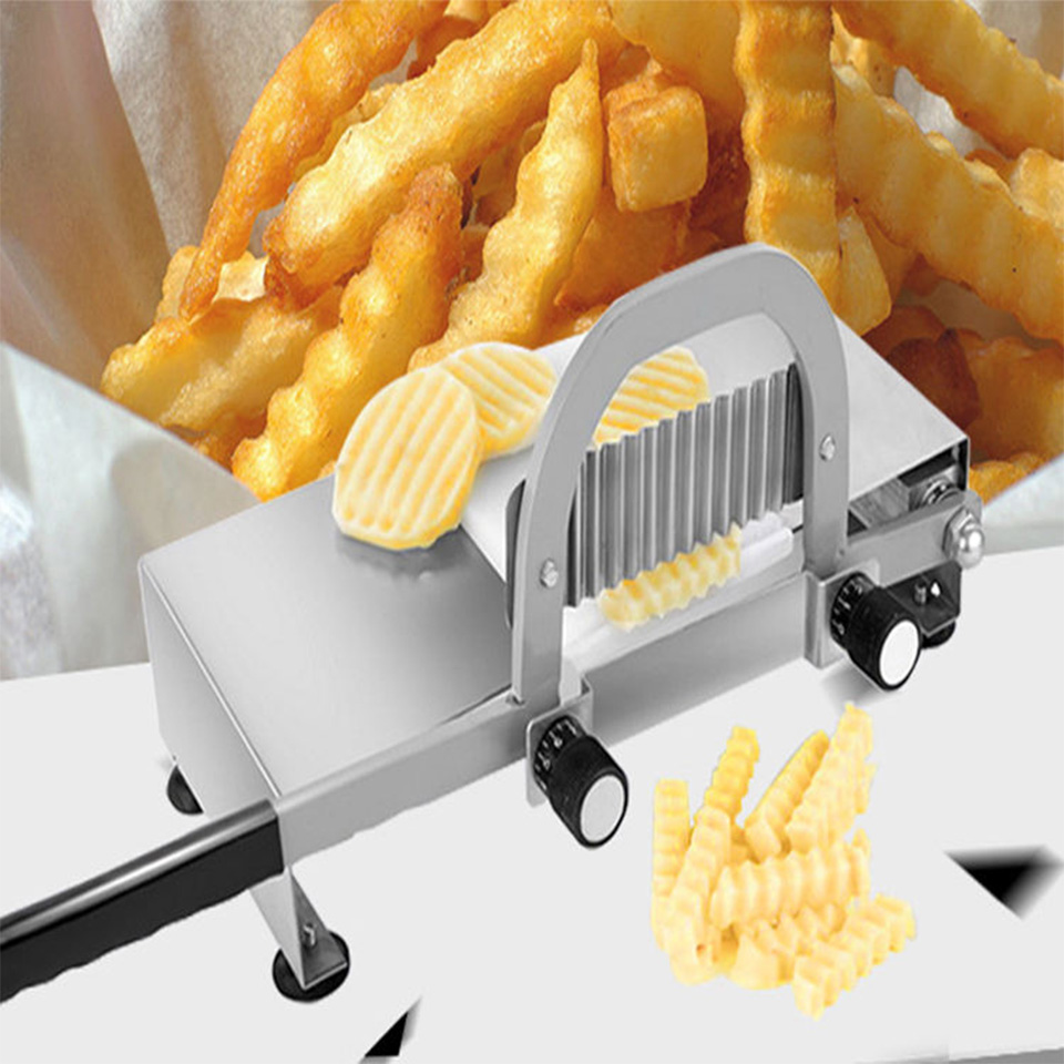 Manual Wavy French Fry Slicer Durable Stainless Steel Potato Cutter