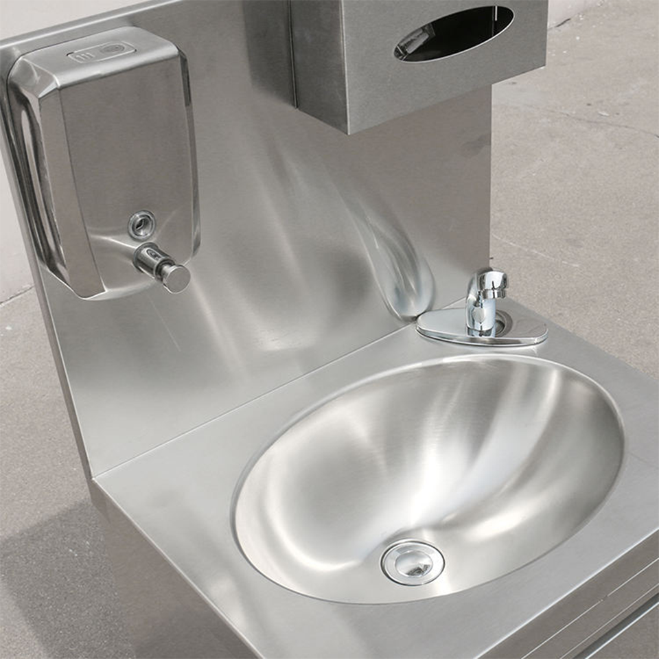 Stainless Steel Knee-Operated Hand Wash Sink XTSC-SP Single Bowl for Kitchens