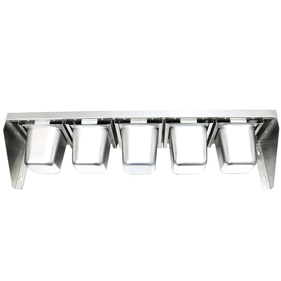 Stainless Steel Wall-Mounted GN Pan Holder Solid Shelf for Commercial Kitchens