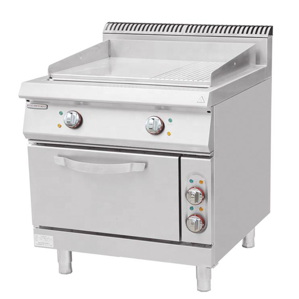 Commercial Electric Griddle with Storage Cabinet for Restaurant Kitchens 16.8kW